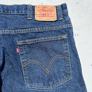 Men’s Levi's 517 Jeans Blue Denim Solid 42x32 Relaxed Bootcut Wide Y2K Oversized